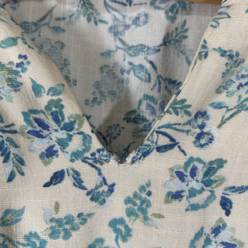 Lucky Brand Floral Midi Dress Blue Cottagecore Boho Pockets Medium - Picture 5 of 8